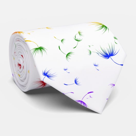 Falln Löwenzahn sät Gay Pride Krawatte (Gerollt)