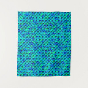 Falln Mermaid Scales Wandteppich