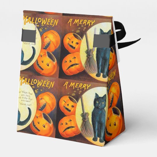 Falln Merry Halloween Cat Geschenkschachtel (Rückseite)