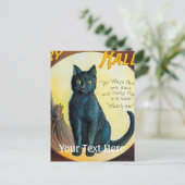 Falln Merry Halloween Cat Postkarte (Stehend Vorderseite)