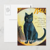 Falln Merry Halloween Cat Postkarte (Vorne/Hinten)