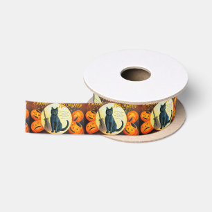 Falln Merry Halloween Cat Satinband