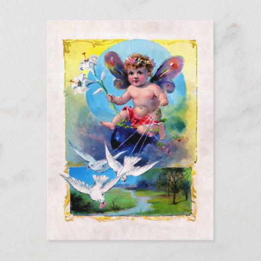 Falln Oaster Fairy Feiertagspostkarte (Vorderseite)