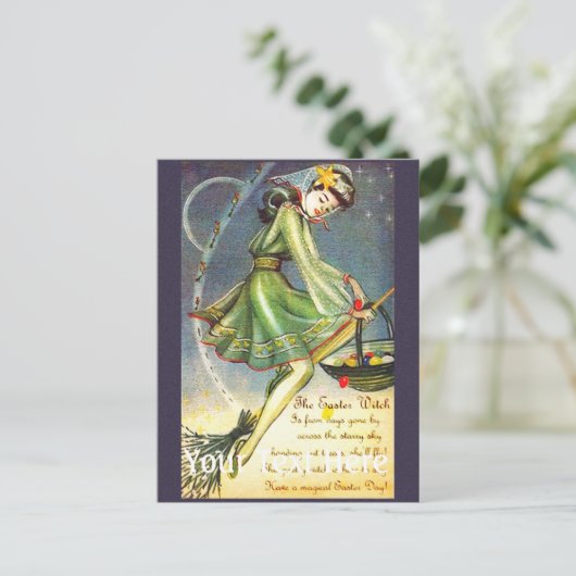 Falln Oaster Hexe Feiertagspostkarte (Stehend Vorderseite)