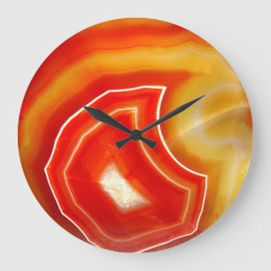 Falln Orange Agate Große Wanduhr