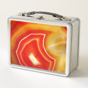 Falln Orange Agate Metall Brotdose