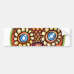 Falln Orange Owl Vintage Halloween Autoaufkleber