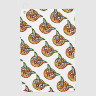 Falln Orange Owl Vintage Halloween Golfhandtuch