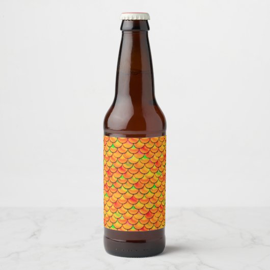 Falln Orange und grüne Skala Bierflaschenetikett (Vorderseite)