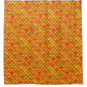 Falln Orange und grüne Skala Duschvorhang (Vorderseite)