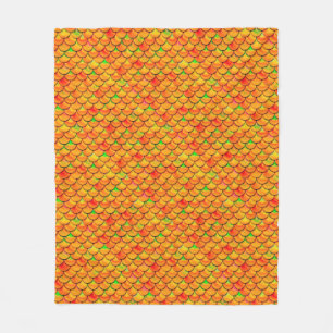 Falln Orange und grüne Skala Fleecedecke