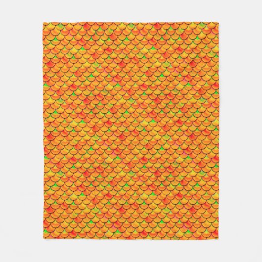 Falln Orange und grüne Skala Fleecedecke (Vorderseite)