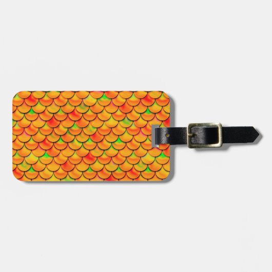 Falln Orange und grüne Skala Gepäckanhänger (Vorderseite horizontal)