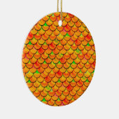 Falln Orange und grüne Skala Keramikornament (Rechts)