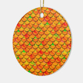 Falln Orange und grüne Skala Keramikornament (Links)