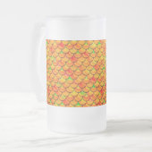 Falln Orange und grüne Skala Mattglas Bierglas (Vorderseite Links)