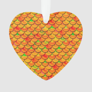 Falln Orange und grüne Skala Ornament