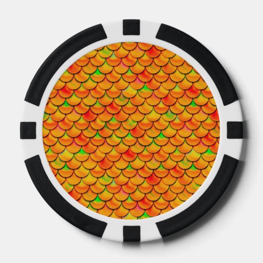 Falln Orange und grüne Skala Pokerchips (Vorderseite)