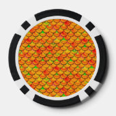 Falln Orange und grüne Skala Pokerchips (Rückseite)