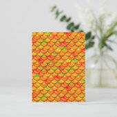 Falln Orange und grüne Skala Postkarte (Stehend Vorderseite)