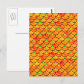 Falln Orange und grüne Skala Postkarte (Vorne/Hinten)