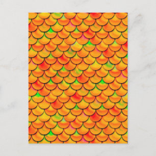 Falln Orange und grüne Skala Postkarte