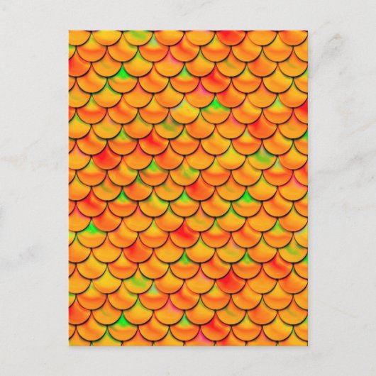 Falln Orange und grüne Skala Postkarte (Vorderseite)