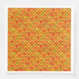 Falln Orange und grüne Skala Serviette
