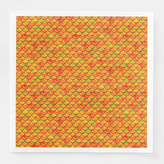Falln Orange und grüne Skala Serviette (Vorderseite)