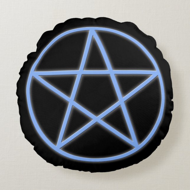 Falln Pagan Pentacle Rundes Kissen (Vorderseite)