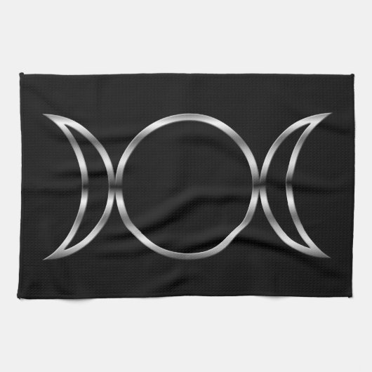 Falln Pagan Triple Godß Symbol Geschirrtuch (Horizontal)
