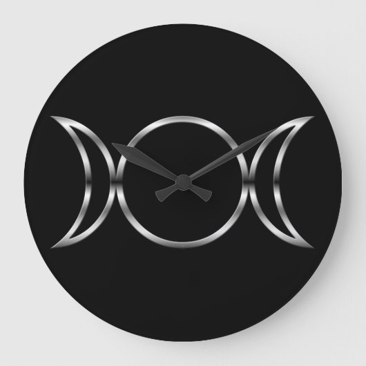 Falln Pagan Triple Godß Symbol Große Wanduhr (Vorderseite)