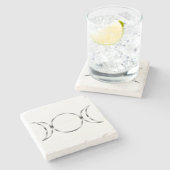 Falln Pagan Triple Godß Symbol Steinuntersetzer (Seitenansicht)