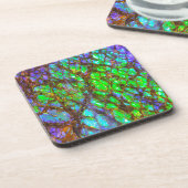 Falln Peacock Ammolite Getränkeuntersetzer (Linke Seite)
