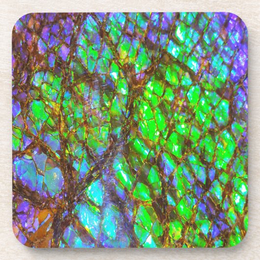 Falln Peacock Ammolite Getränkeuntersetzer (Vorderseite)