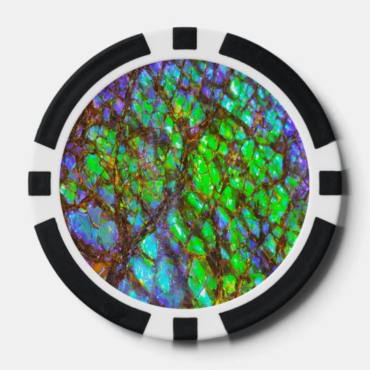 Falln Peacock Ammolite Pokerchips (Vorderseite)
