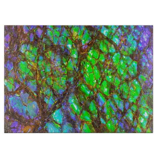 Falln Peacock Ammolite Schneidebrett (Vorderseite)