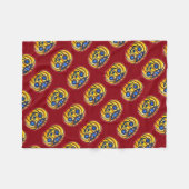 Falln Peeky Pumpkin Vintage Halloween Fleecedecke (Vorderseite (Horizontal))