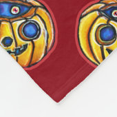 Falln Peeky Pumpkin Vintage Halloween Fleecedecke (Ecke)