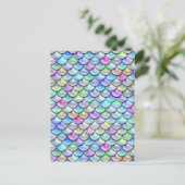 Falln Rainbow Bubble Mermaid Scales Postkarte (Stehend Vorderseite)