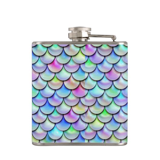 Falln Regenbogen-Blasen-Meerjungfrau-Skalen Flachmann (Rückseite)