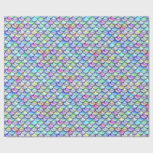 Falln Regenbogen-Blasen-Meerjungfrau-Skalen Geschenkpapier (Flach)