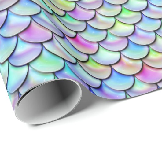 Falln Regenbogen-Blasen-Meerjungfrau-Skalen Geschenkpapier (Rolleneckpunkt)