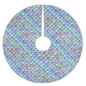 Falln Regenbogen-Blasen-Meerjungfrau-Skalen Polyester Weihnachtsbaumdecke (Vorderseite)