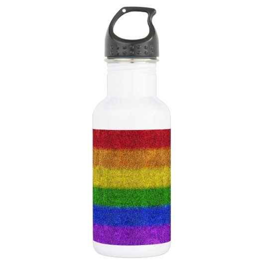 Falln Regenbogen-Glitzer-Steigung Trinkflasche (Vorderseite)