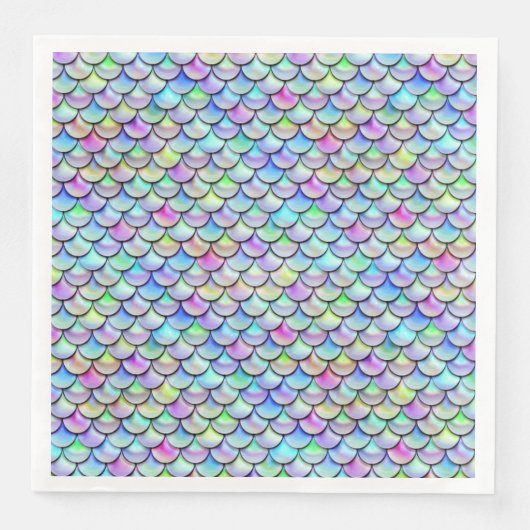 Falln-Regenbogenblase Mermaid-Skalen Serviette (Vorderseite)
