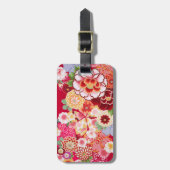 Falln rote Blumenexplosion Gepäckanhänger (Vorderseite vertikal)