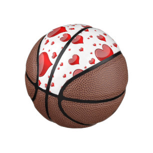 Falln rote Herzen (Sie wählen Hintergrundfarbe aus Mini Basketball