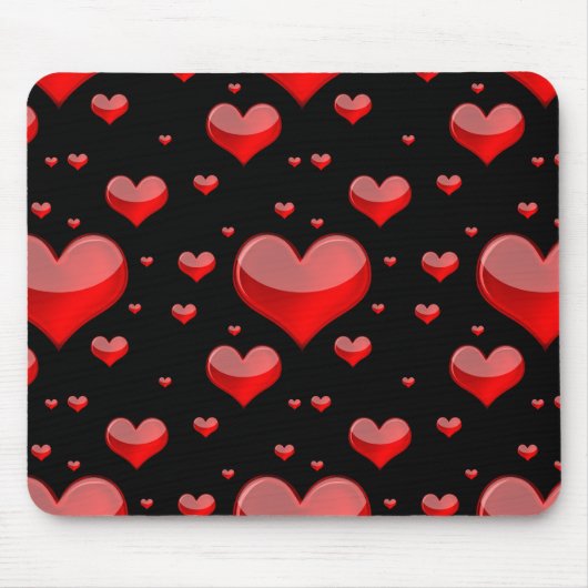 Falln rote Herzen (Sie wählen Hintergrundfarbe aus Mousepad (Vorne)