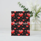 Falln rote Herzen (Sie wählen Hintergrundfarbe aus Postkarte (Stehend Vorderseite)